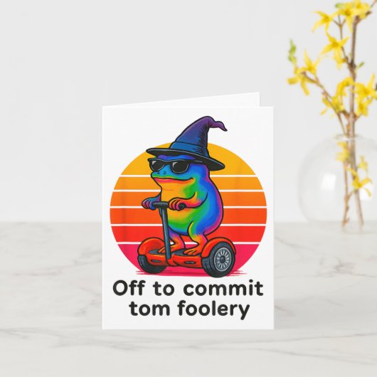 Auf dem Weg zu Tom Foolery Funny Frog Sarcasm Mem Karte (Gelbe Blume)