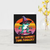 Auf dem Weg zu Tom Foolery Funny Frog Sarcasm Mem Karte (Gelbe Blume)