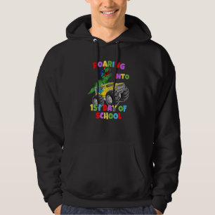 Auf dem Weg zum 1. Schultag Truck Dinosaur Rex Hoodie