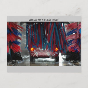 Auf dem Weg zum Autos Postkarte