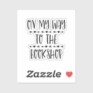 Auf dem Weg zum Buchladen Aufkleber