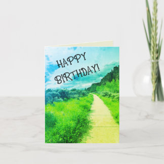 Auf dem Weg zum Geburtstag Pfade Landschaft schön Karte