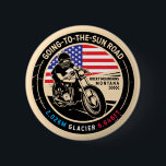 Auf dem Weg zum Montana Motorrad Button<br><div class="desc">Die "Going-to-the-Sun Road" wurde in einem Vintagen,  Not leidenden Stil gebaut. Es ist eine landschaftliche Fahrt,  die in Montana und im Glacier Nationalpark zu finden ist.</div>