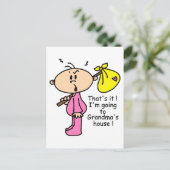 Auf dem Weg zum Oma's House Baby (Rosa) Postkarte (Stehend Vorderseite)