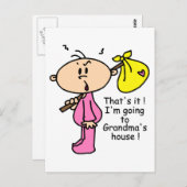 Auf dem Weg zum Oma's House Baby (Rosa) Postkarte (Vorne/Hinten)