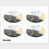 Auf dem Weg zum Troll Castle Ovaler Aufkleber (Blatt)