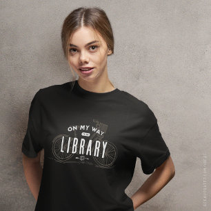 Auf dem Weg zur Bibliothek Vintager Bike-T - Shirt