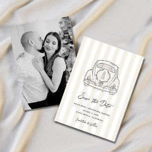 Auf dem Weg zur Kapelle Farbige Streifen Foto Save The Date