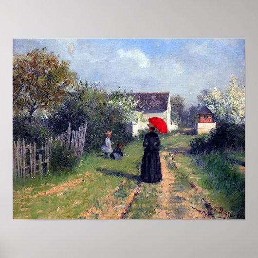 Auf dem Weg zur Kirche Elin Danielson-Gambogi 1888 Poster (Vorne)