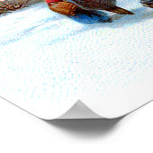 Auf dem Weg zur Kirche Evergreen Weihnachtsbaum Poster (Ecke)