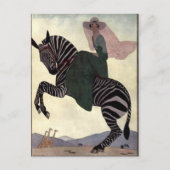 Auf dem Zebra reiten Postkarte (Vorderseite)