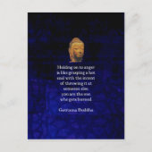 Auf dem Zorn eines inspirierenden Buddha-Zitats Postkarte (Vorderseite)