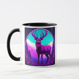 Auf den Bergen herrscht ein wunderschöner Hirsch. Tasse