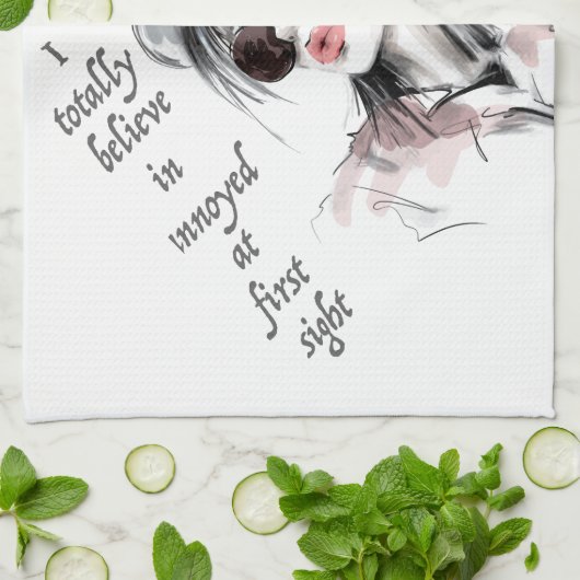 auf den ersten Blick verärgert Geschirrtuch (Gefaltet)