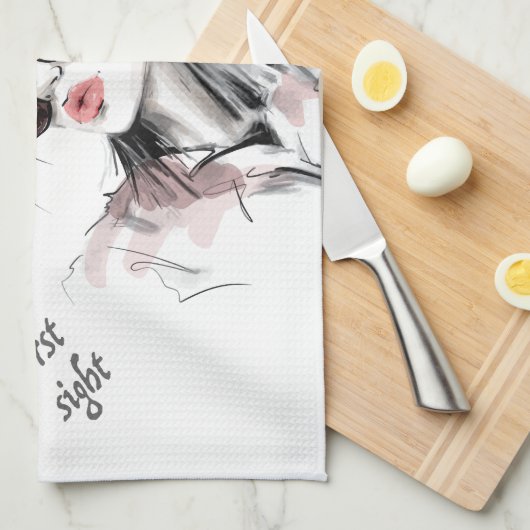 auf den ersten Blick verärgert Geschirrtuch (Viertel Falte)