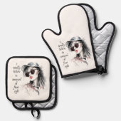 auf den ersten Blick verärgert Ofenhandschuh & Topflappen-Set (Vorderseite/Rückseite)