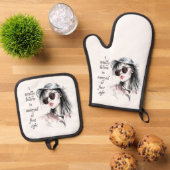 auf den ersten Blick verärgert Ofenhandschuh & Topflappen-Set (Oben Unten)