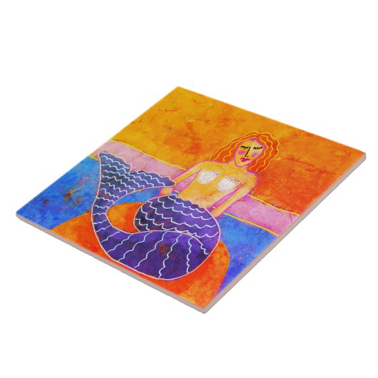 Auf den Felsen Abstrakte Meerjungfrau Malerei Fliese (Seite)