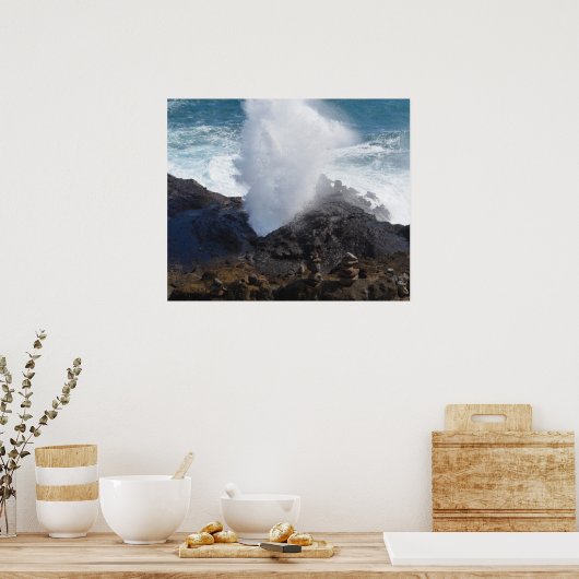 Auf den Felsen springen Poster (Küche)