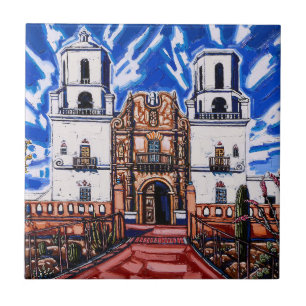 "Auf den Flügeln des Himmels, San Xavier" Tile Fliese
