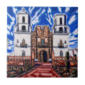"Auf den Flügeln des Himmels, San Xavier" Tile Fliese