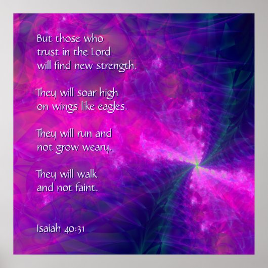 Auf den Flügeln von Eagles Scripture Wall Art Post Poster (Vorne)