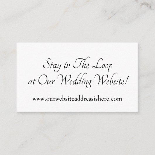 Auf den Hochzeitskarten der Loop Wedding Website b Begleitkarte (Vorderseite)