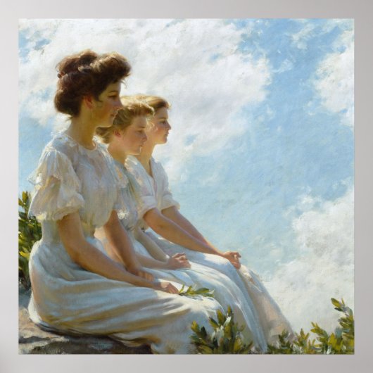 Auf den Höhen von Charles Courtney Curran Poster (Vorne)