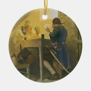 Auf den Karten in Cluny's Cage von NC Wyeth Keramikornament
