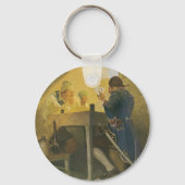 Auf den Karten in Cluny's Cage von NC Wyeth Schlüsselanhänger (Rückseite)