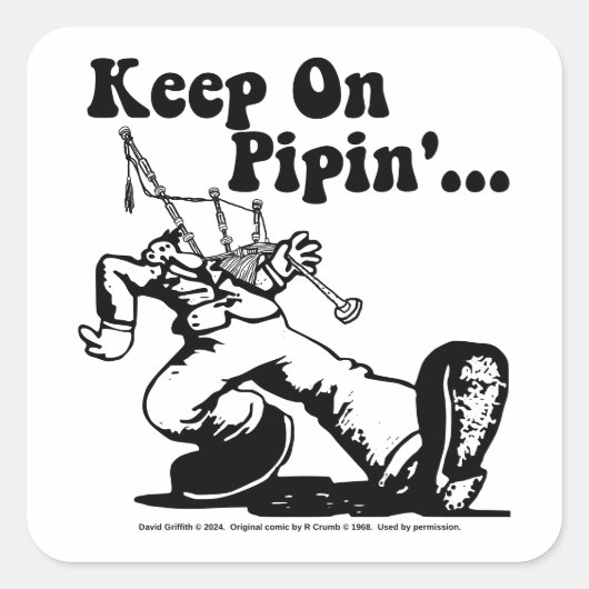Auf den kleinen Aufklebern von Pipin behalten Quadratischer Aufkleber (Vorderseite)