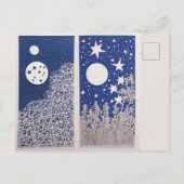 Auf den Mond mit persischen Katzen Postkarte (Rückseite)