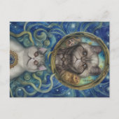 Auf den Mond mit persischen Katzen Postkarte (Vorderseite)