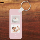 Auf den Mond und hinten bearbeitbaren Foto-Schlüss Schlüsselanhänger (Rückseite)