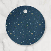 Auf den Mond und hinten rosa goldene Dusche Geschenkanhänger (Rückseite)