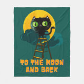 Auf den Mond und zurück Niedliches Schwarzes Hallo Fleecedecke (Vorderseite)