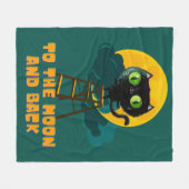 Auf den Mond und zurück Niedliches Schwarzes Hallo Fleecedecke (Vorderseite (Horizontal))