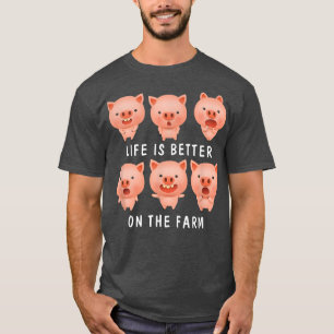 Auf den Niedlichen Schweinen in der Landwirtschaft T-Shirt