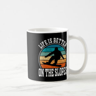 Auf den Pisten ist das Leben besser - Snowboarden Kaffeetasse