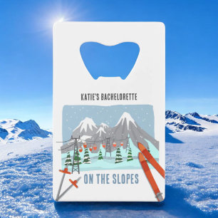 Auf den Pisten Schnee Ski Bachelorette Liebhaber Geldbeutel Flaschenöffner