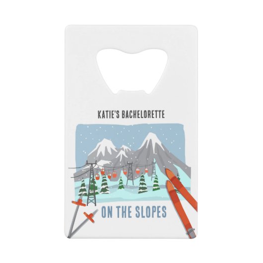 Auf den Pisten Schnee Ski Bachelorette Liebhaber Geldbeutel Flaschenöffner (Vorderseite)
