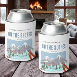 Auf den Pisten Schnee Ski Bachelorette Wochenende Dosenkühler