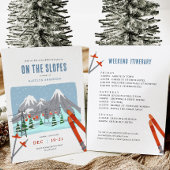 Auf den Pisten Schnee Ski Bachelorette Wochenende Einladung