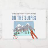 Auf den Pisten Schnee Ski Bachelorette Wochenende Schaumweinetikett (Einzelnes Label)