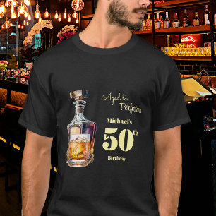 Auf den Punkt gereifter Männer-50er-Whisky-Geburts T-Shirt
