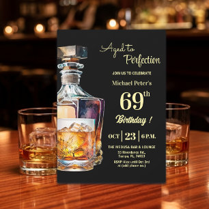Auf den Punkt gereifter Whisky zum 69. Geburtstag Einladung