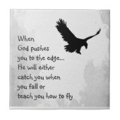 Auf den Rand gedrängt Fänge oder Lehren zum Fliege Fliese (Vorderseite)