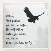 Auf den Rand gedrängt Fänge oder Lehren zum Fliege Glasuntersetzer (Vorderseite)