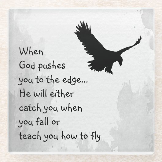 Auf den Rand gedrängt Fänge oder Lehren zum Fliege Glasuntersetzer (Vorderseite)