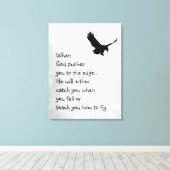 Auf den Rand gedrängt Fänge oder Lehren zum Fliege Leinwanddruck (Insitu (Holzboden))